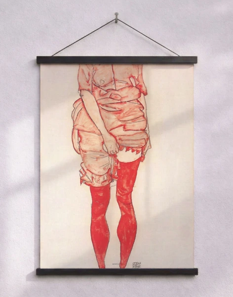 Egon Schiele - Stehende Frau in Rot