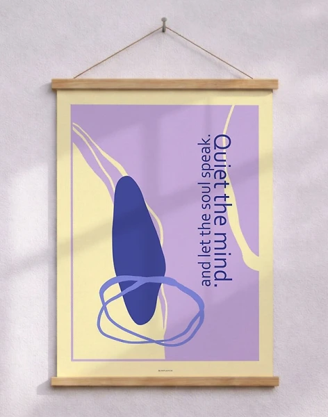 Färgglad konstposter - Quiet the mind
