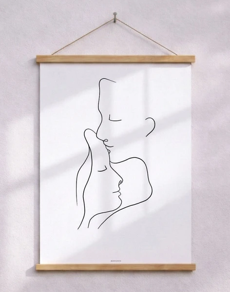 One line drawing - Caress poster