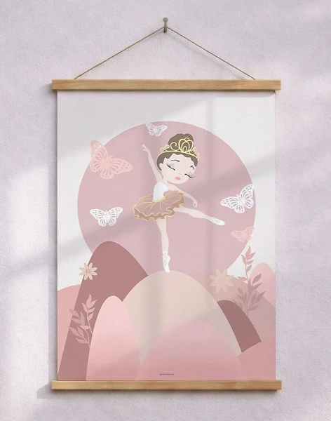 Ballerinaposter till barnrummet