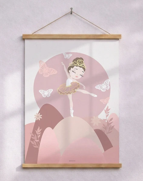 Ballerinaposter till barnrummet