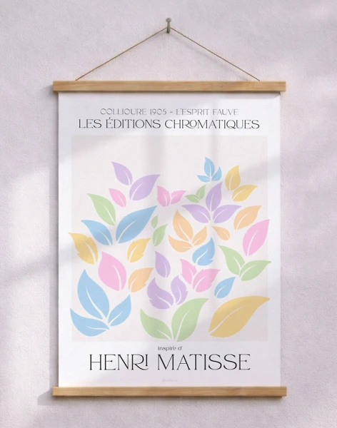 Matisse affisch - Pastel leaves