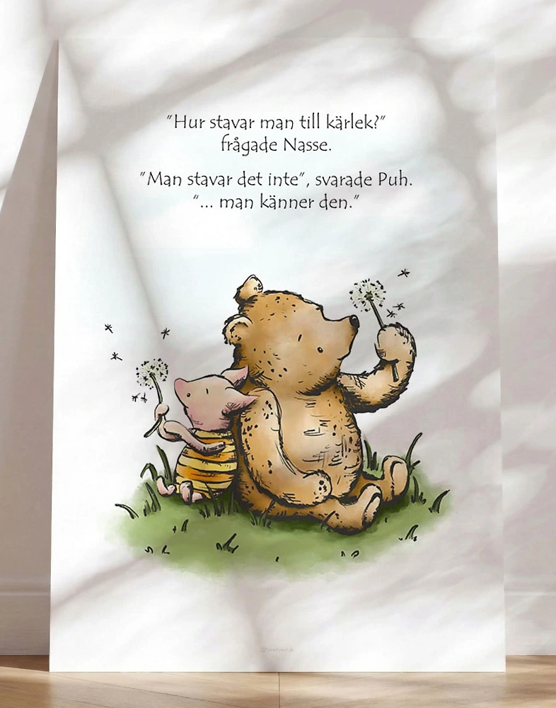 Nalle Puh-affisch - Stavar till kärlek