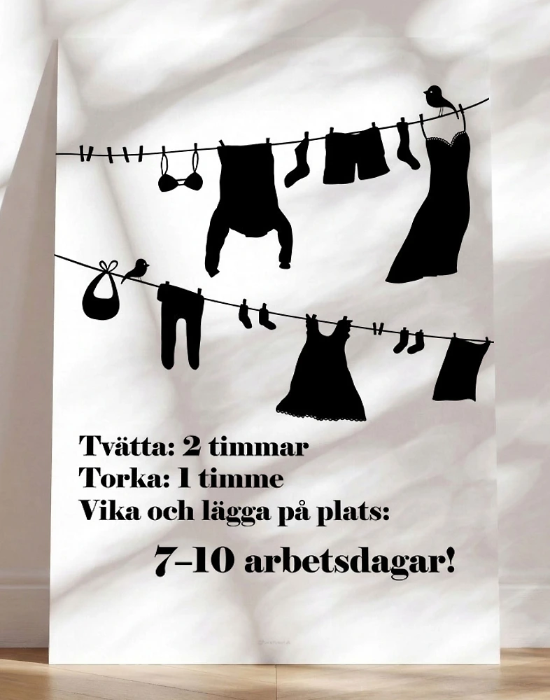 Vit tvättposter med tvätt