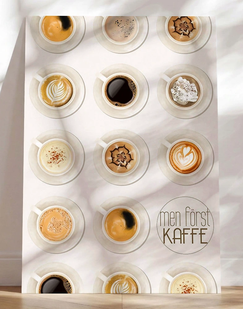 Kaffeposter – poster med kaffesorter och kaffekoppar