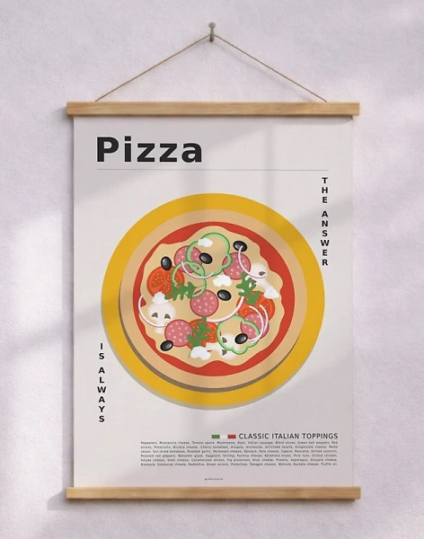 Retro pizza affisch