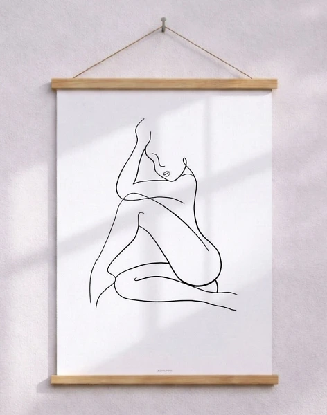 Line art - Woman no. 1 poster