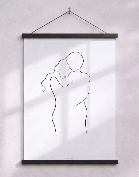 Line art - Hug poster