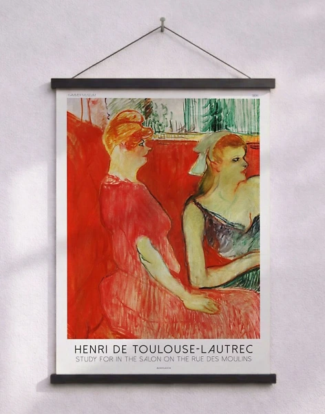 Henri de Toulouse-Lautrec affisch - Study for In the Salon on the Rue des Moulins