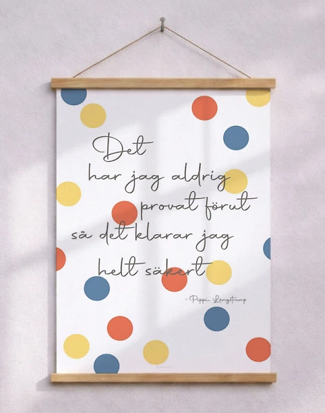 Barnposter med Pippi Långstrump-citat