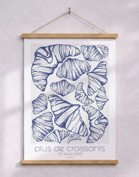 Plus de croissants - Matposter för köket