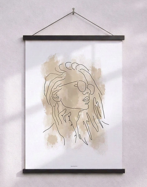 Konstposter - Woman in beige no. 2