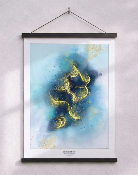 Oh my gold no. 4 - kunstaffisch med grafisk guldeffekt