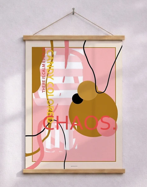 Färgglad konstaffisch - Candy colored chaos