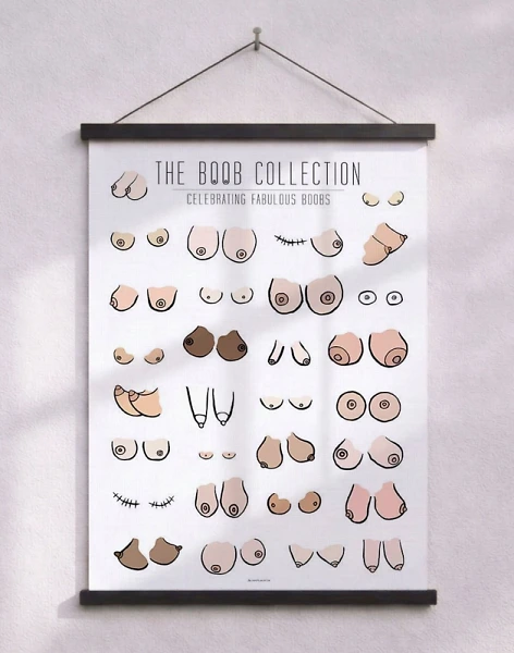 Affisch med bröst - The Boob Collection