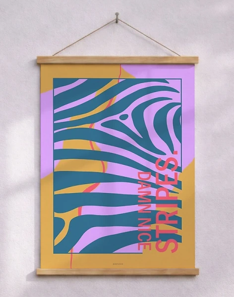 Konstposter med färger - Damn nice stripes