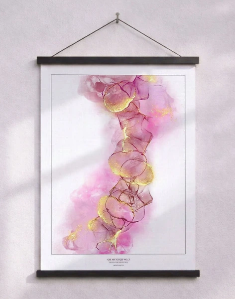 Oh my gold no. 3 - konstaffisch med grafisk guldeffekt