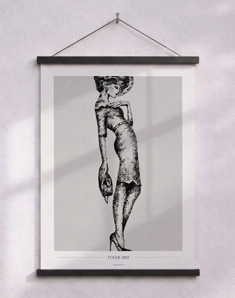 Vogue 2012 - affisch med kolteckning