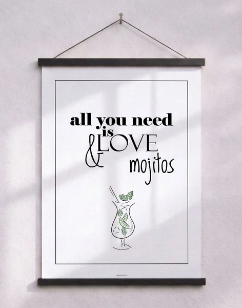 Cocktailaffisch - Mojito