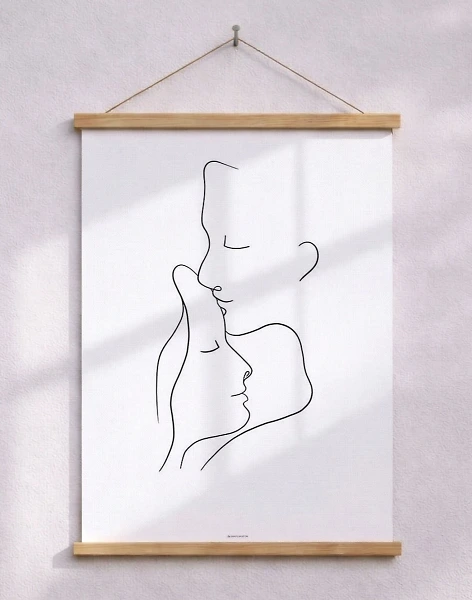 One line drawing - Caress poster