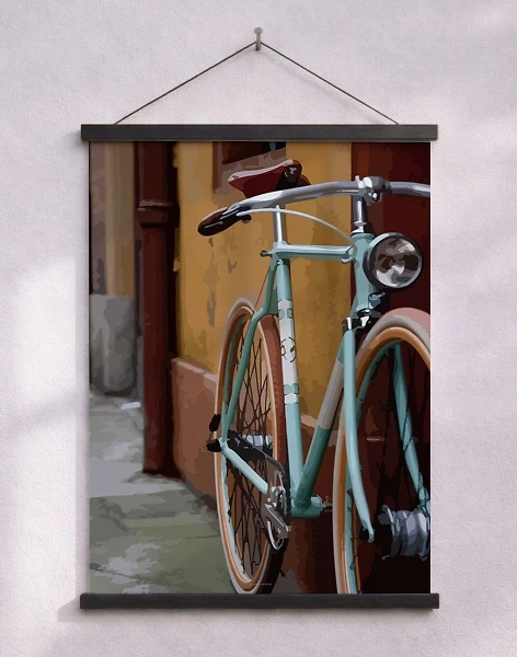 Grafisk poster - Turkos cykel