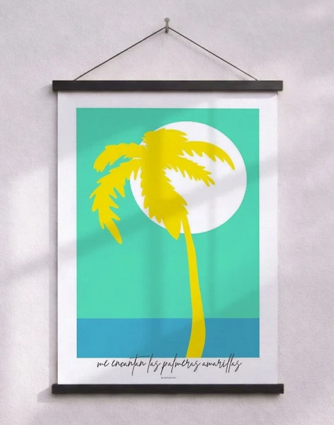 Konstposter - Gul palm