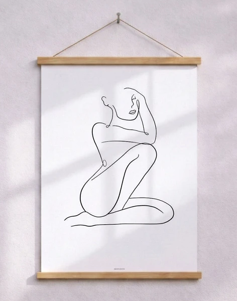 Line art - Woman no. 2 poster