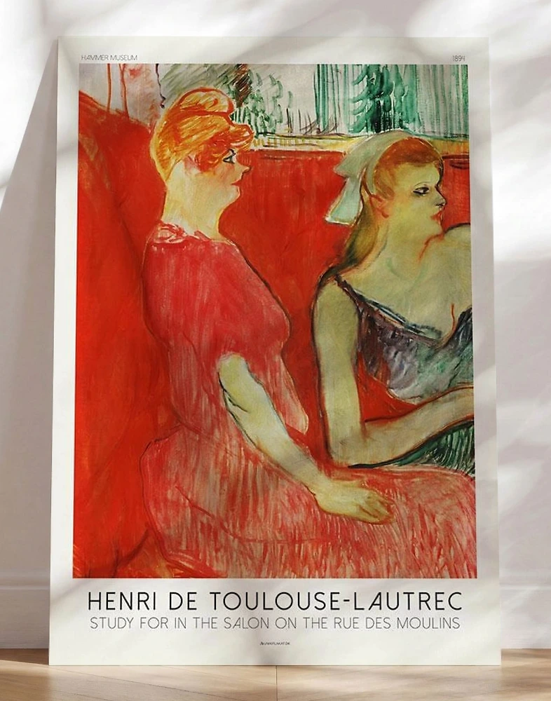 Henri de Toulouse-Lautrecs målningaffisch - Studie för I salongen på Rue des Moulins