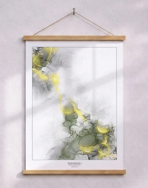 Oh my gold no. 1 - konstposter med grafisk guldeffekt