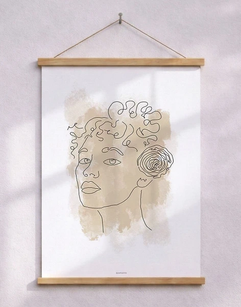 Konstposter - Woman in beige no. 3