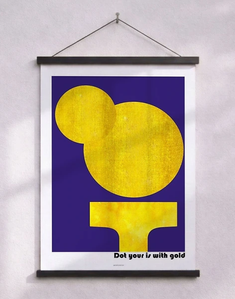Dot your is with gold - konstaffisch med grafisk guldeffekt