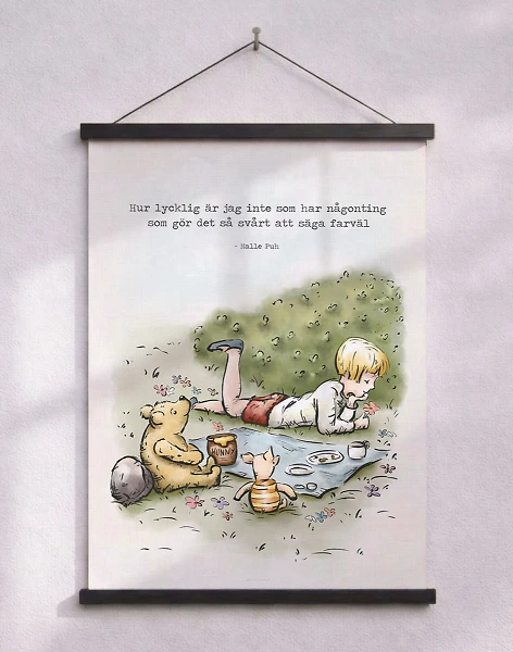 Nalle Puh-poster - Vad lycklig jag är